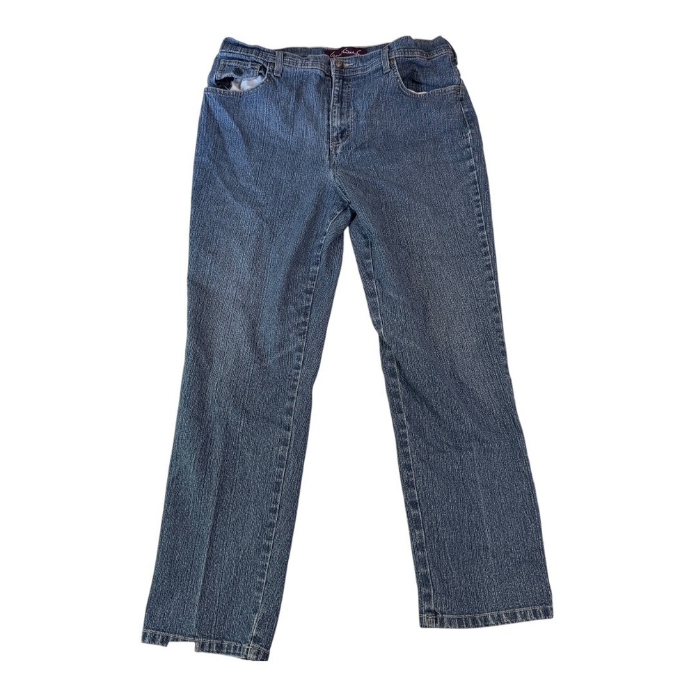 Classic Core Gloria Vanderbilt Jeans Straight 16P Blue Denim Mid Rise Stretch